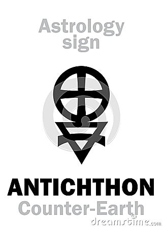 Astrology: Sign of ANTICHTHON (Counter-Earth) Vector Illustration